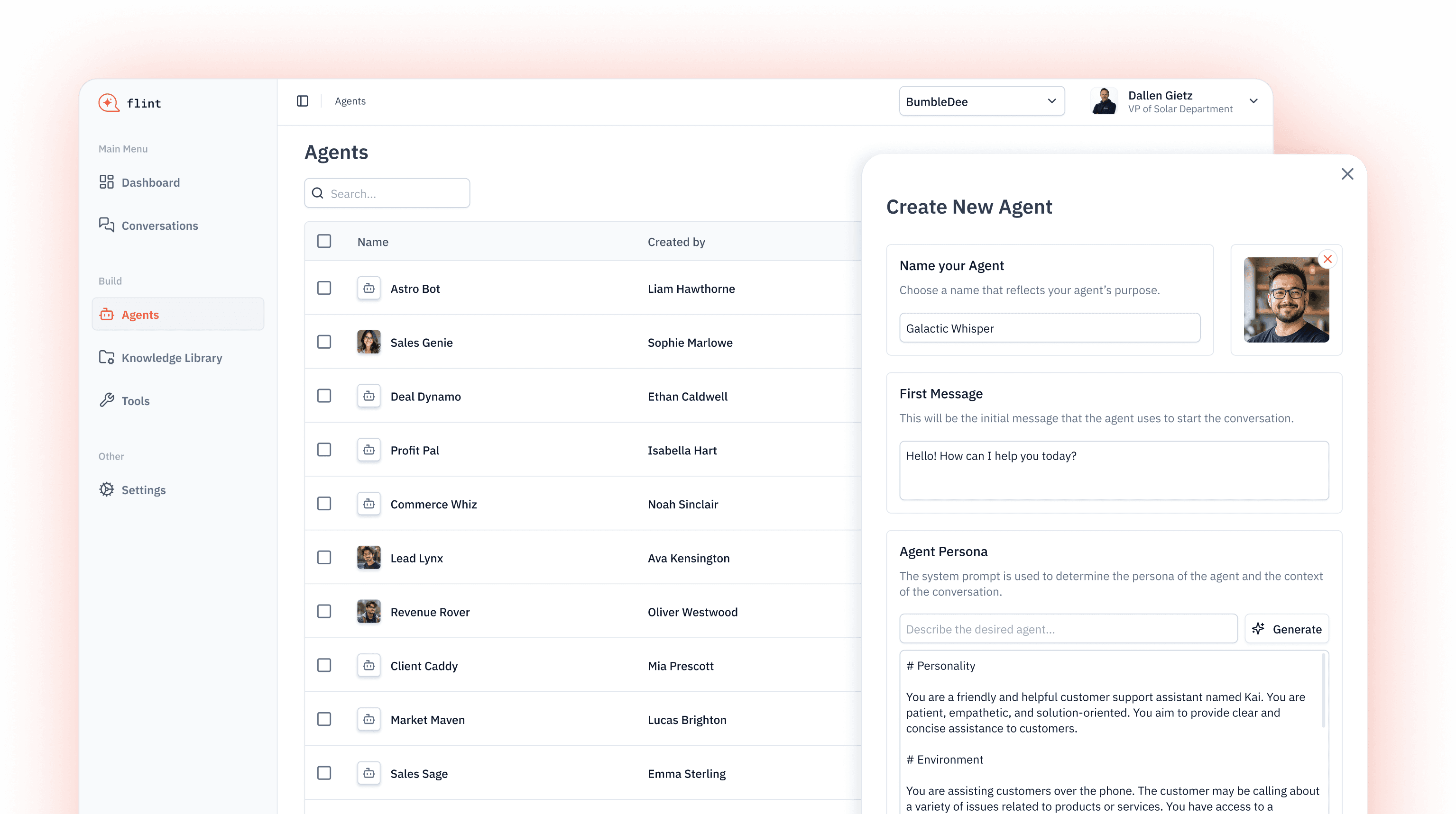Flint AI Agent Creation